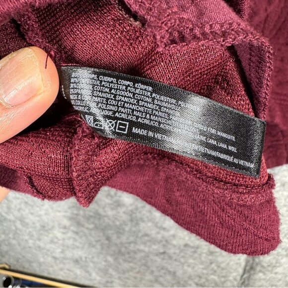 Anthropologie Saturday Sunday Women's Red Burgundy Wool Full Zip Sweater Size S - Picture 11 of 16